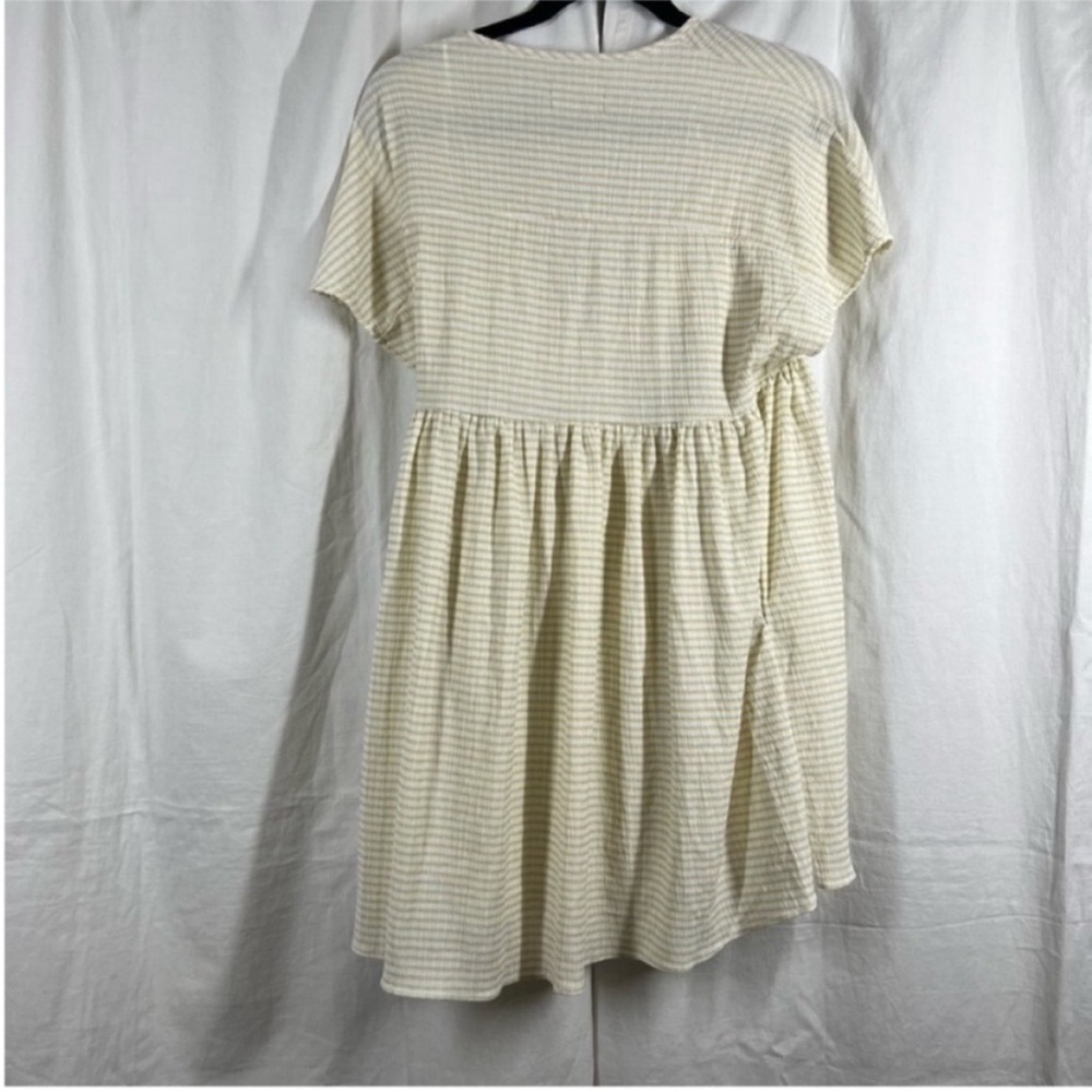Urban Outfitters Cream Ribbed Wrap Mini Dress - Picture 4 of 7